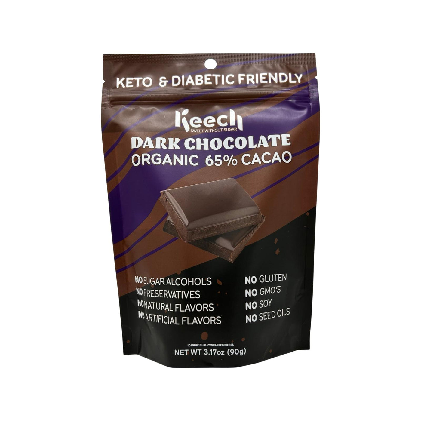 Pure Chocolate Squares Bites |  Silky Dark Chocolate Bites | Keech